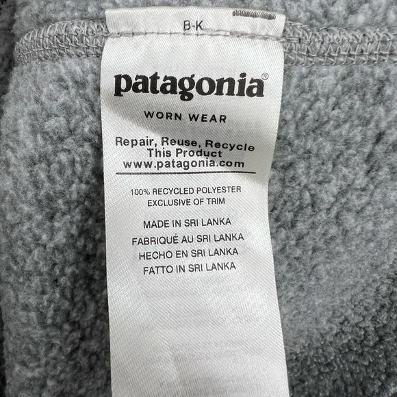 Patagonia Women’s Better Sweater Gray Quarter-Zip Fleece Pullover Medium - Picture 5 of 6